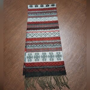 Unisex - V. FRAAS Cashmink Scarf in Red and Gray